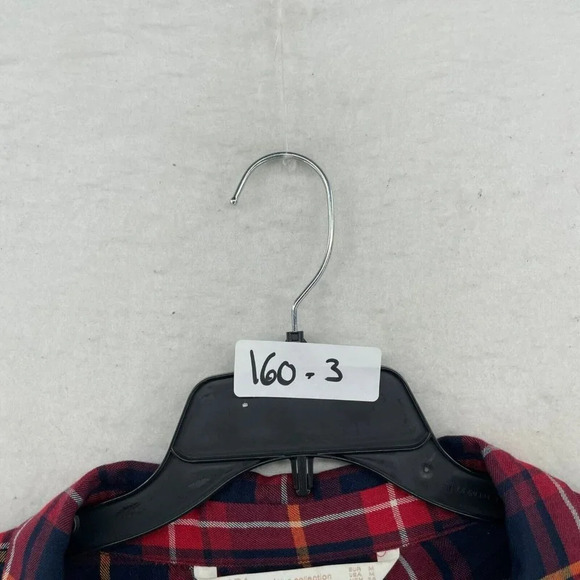 Zara Button-Up Shirt Women's Sz M Red Blue Plaid V-Neck Collared Relaxed Fit - Picture 12 of 12